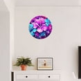 thumbnail image 4 of Decorative Round Wall Clocks Non-Ticking Silent Battery Operated Clocks with Photo for Bedroom,Living Room-Exotic Flowers Featuring Purple And Blue Hibiscus Blossoms(10inch), 4 of 4