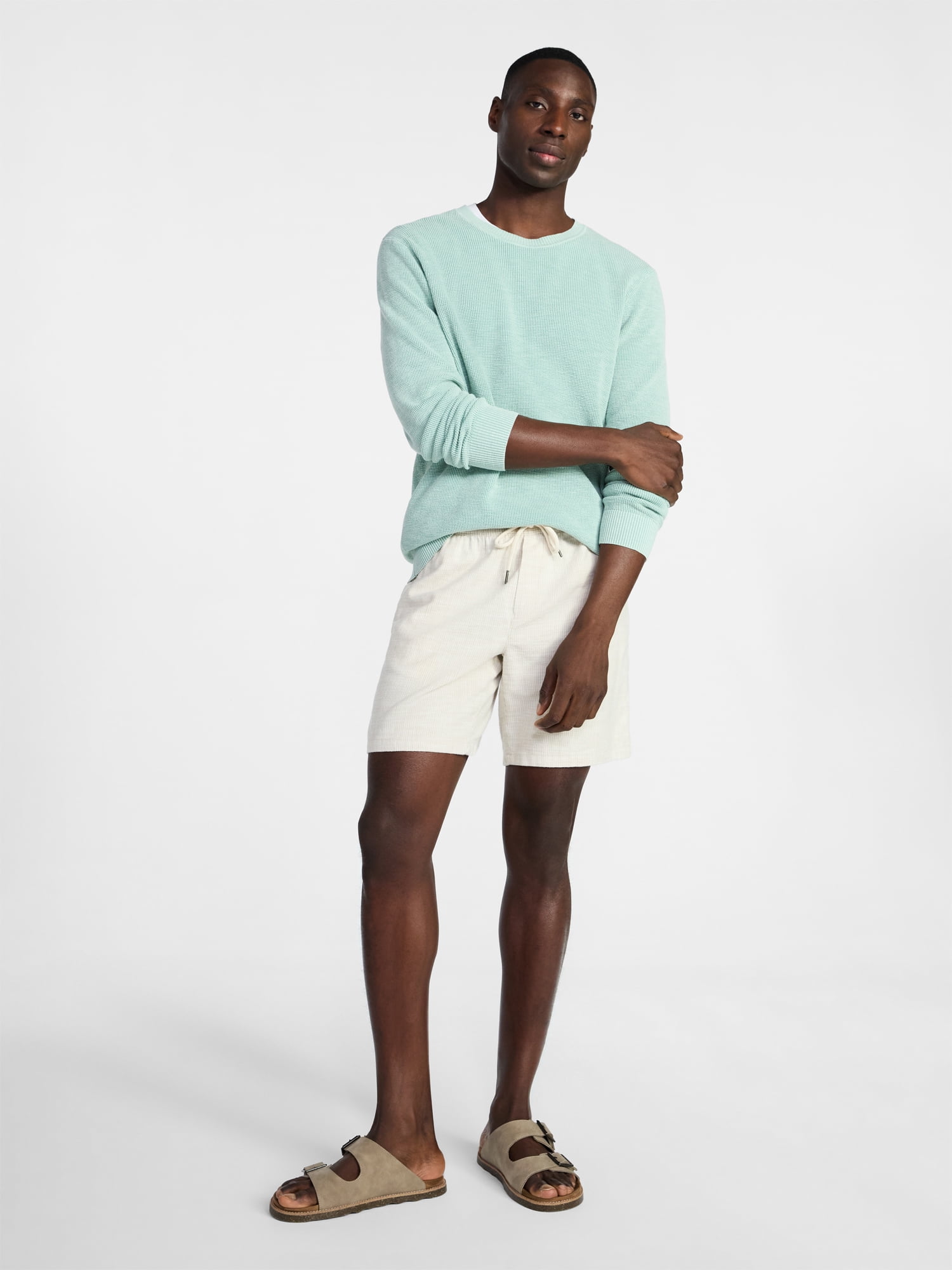 George Men's Yarn-Dye Pull On Shorts, 8" Inseam, XS-3XL