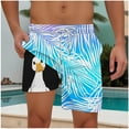 thumbnail image 2 of Taqqpue Men's Swim Trunks Hawaiian Bathing Mesh Lining Suit Swimsuits Casual Summer Elastic Waist Drawstring Beach Shorts with Compression Liner, 2 of 5