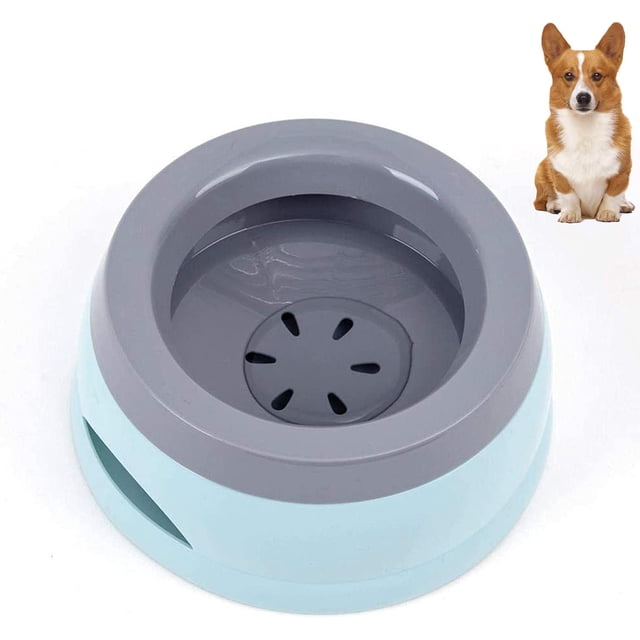 Cuenco de coche para mascotas, cuenco de agua de plástico extraíble portátil, cuenco flotante, para coche, azul