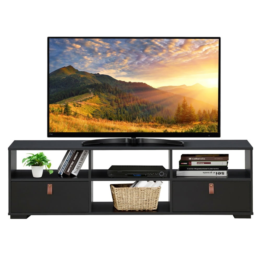 Finihen TV Stand, TV Cabinet, TV Stand Entertainment Media Center Console for TV's up to 60 Inch with Drawers, Media Entertainment Center with Storage, for Living Room, Bedroom, Black