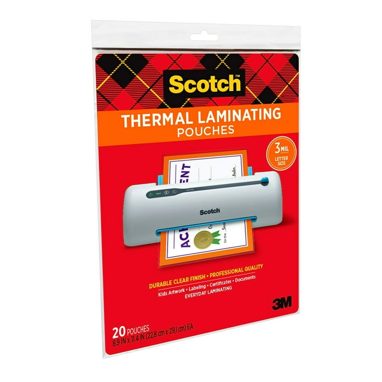 Laminating Pouches, 3 mil, 8.9 x 11.4, Clear, 20/Pack Laminating Pouches, 3 mil, 8.9 x 11.4, Clear, 20/Pack