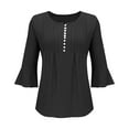 thumbnail image 5 of Utoimkio Tunic Tops for Women Plus Size 3/4 Sleeve Solid Color Shirts Crewneck Pullover Tee Blouses for Women, 5 of 5