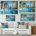 thumbnail image 4 of Designart "Skyscraper Shadows in Turquoise Miami" Cityscapes Floater Framed Canvas Print, 4 of 7