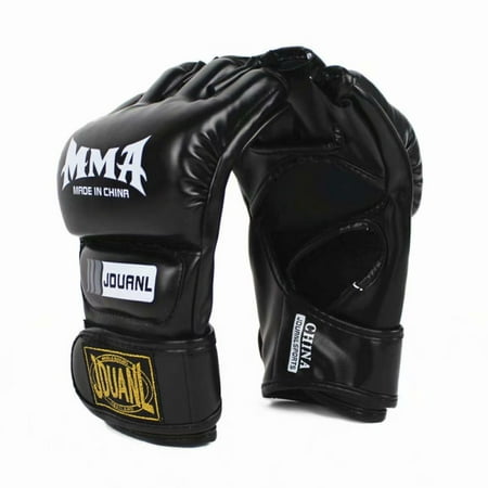 Half Finger Boxing Gloves - Grappling MMA Muay Thai UFC Sparring Punch Ultimate Mitts Sanda Fighting Training Sandbag Equipment Pair for Men & (Best Sandbag Training Equipment)
