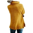 thumbnail image 4 of Langwyqu Autumn Winter Women Roll Neck Solid Knit Sweater Pullover, 4 of 5