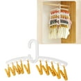thumbnail image 3 of Clothes Drying Rack, 10 Clips Plastic Straight Rod Laundry Drying Rack Portable Sock Underwear Drying Rack For Camping, Holiday, 3 of 8