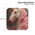 thumbnail image 2 of Picia Haired White Horse Printed Leather Coasters for Drinks, 4" Drink Coasters Set of 4 for Tabletop Protection, Handmade Luxurious Home Décor and Housewarming Gift -Square, 2 of 6