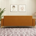 thumbnail image 4 of Modern Velvet Upholstered Sofa Couch with Pillows Removable Cushions and Gold Metal Legs for Living Room Office Apartment, 4 of 9