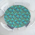 thumbnail image 3 of Ambesonne Surfboard Fitted Round Tablecloth, Aloha Hawaii Ocean, 40"- 44" Diameter, Multicolor, 3 of 5