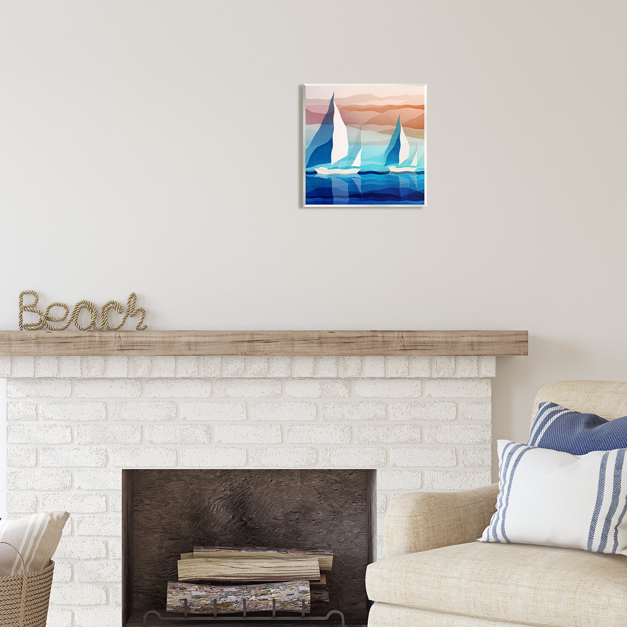 Stupell Industries Contemporary Boats Seascape Transportation Painting Unframed Art Print Wall Art, 12 x 12