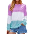 thumbnail image 5 of Xuanfei Women Casual Long Sleeve Round Neck Colorblock Sweatshirts, 5 of 7