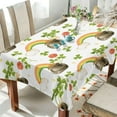 thumbnail image 4 of Saint Patrick Clover Rainbow Tablecloth Rectangle Colorful Table Cloth Large Square Table Cover for Dining Kitchen Party 54"x54" Decor Gift, 4 of 7