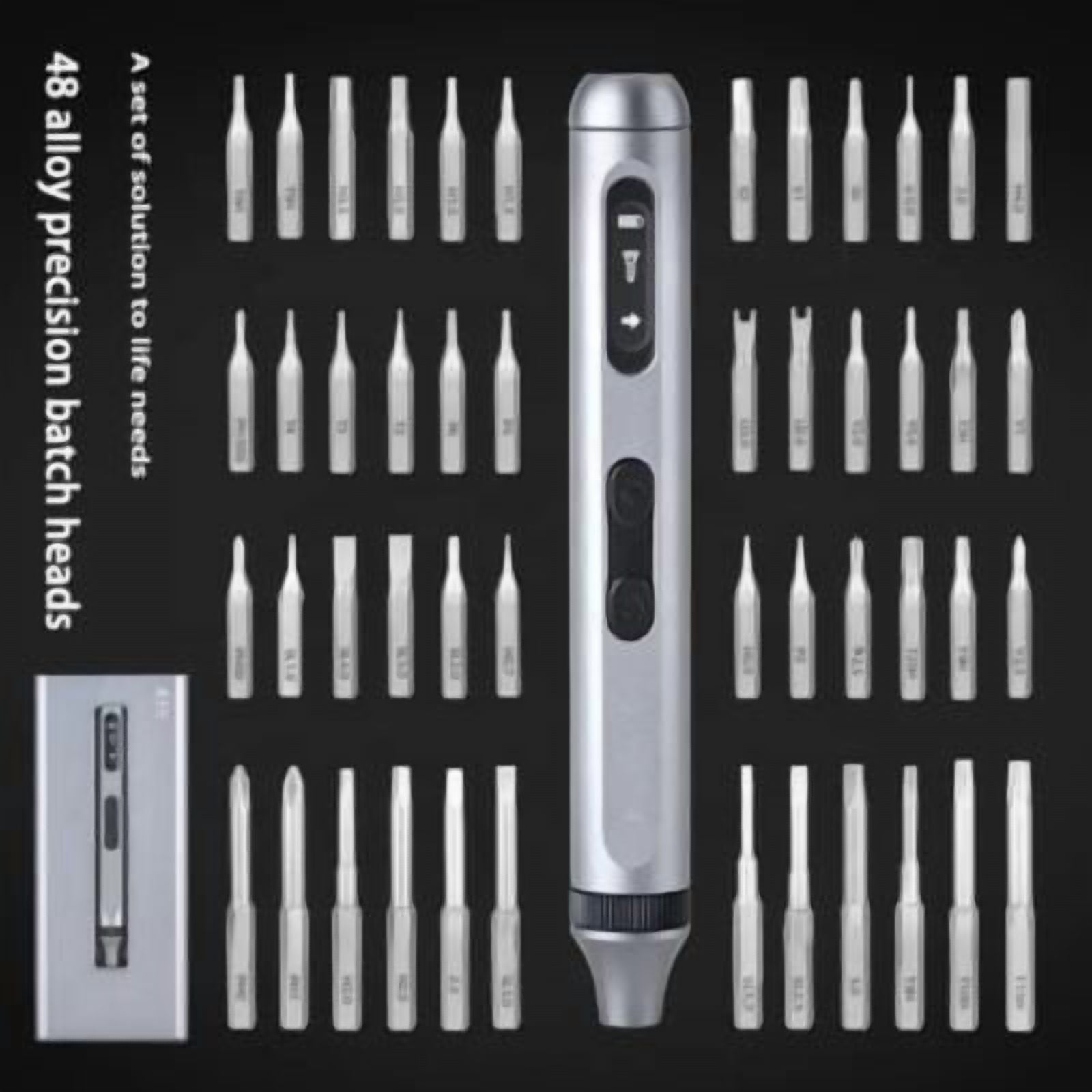50-in-1 Mini wireless Electric Screwdriver Set 48 Magnetic Bits, LED, Pry Bar & Tweezers Max 3.5 N.m Torque Multi-Function Repair Kit for Smartphones, Laptops, Cameras to Glasses, Toy & More