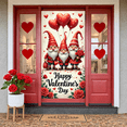thumbnail image 6 of Red Hat Valentine Gnome Banner Heart Pattern Love Heart Display LOVE Letter Gnome Couple Welcome Backdrop for Valentine's Day Party Wedding Decoration Romantic Dinner, 6 of 9