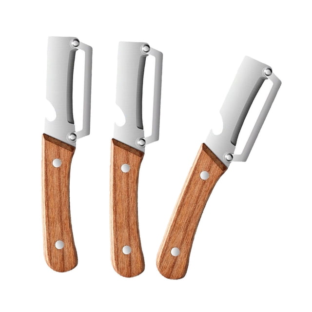 shyuyusa Wooden Handle Vegetable Peeling Tool, Protective Sleeve Equipped Peeler, Multi Functional Kitchen Gadget for Fruit and Vegetable Daily Processing Work