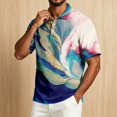 thumbnail image 5 of Tie Dye Polo Shirts for Men Henley Short Sleeve Cotton Linen Tees Causal Vacation Loose T Shirts, S, 5 of 6