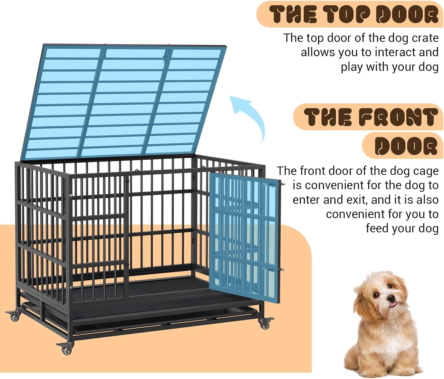 Accreate Easy Assembly Heavy Duty Dog Crate - Portable and Secure Cage for Your Pet