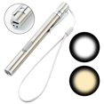 thumbnail image 2 of Linterna portátil de acero inoxidable con Mini USB, recargable, Blanca + luz cálida, bolsillo para enfermería, para médicos y acampadas, 2 of 4