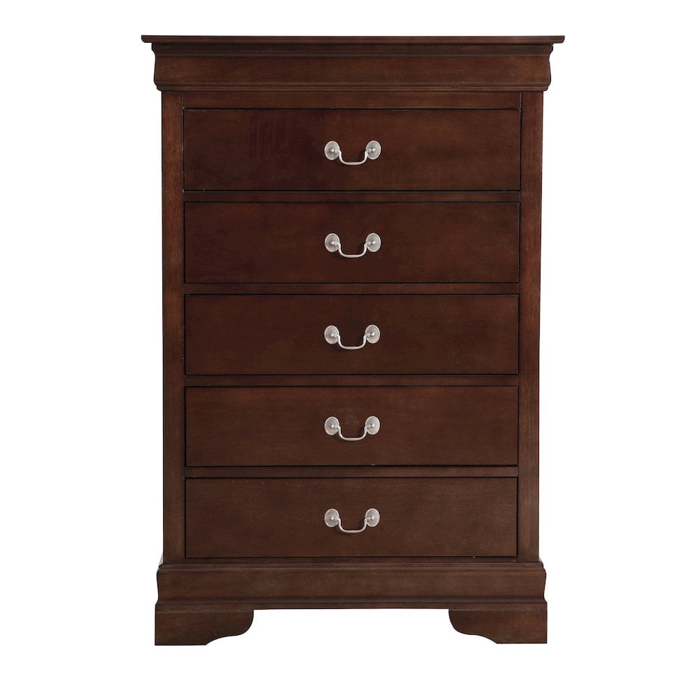 Glory Furniture Louis Phillipe Chest in Cappuccino Color