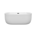thumbnail image 2 of Juliette 60 Inch Freestanding Bathtub in White with Matte Black Drain and Overflow Trim, 2 of 5