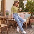 thumbnail image 5 of Womens 3/4 Sleeve Tops Casual Slim Fit Boat Neck T-Shirts Basic Spring Summer Tees XL, 5 of 6