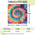 thumbnail image 2 of Rainbow Tie Dye Mandala Pattern Square Fitted Tablecloth with Elastic Edge,Square Table Cover,Washable Elastic Table Cover for Home Kitchen Party Decor 34"x34", 2 of 6
