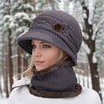thumbnail image 5 of Women's Bucket Hats Women'S Knitted Warm Basin Hat Padded Cotton Hat Plush Hat + Scarf Two Piece Set Women's Accessories Bucket Hats, 5 of 5