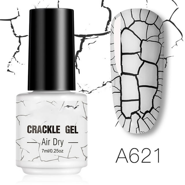 Esmalte de uñas, pegamento craquelador para esmalte de uñas, kit de pegamento craquelador para esmalte de uñas, almohadilla de algodón de 7 ml