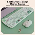 thumbnail image 4 of Combo de teclado y mouse inalámbrico Sincero retro con tema de gato lindo 2.4GHz 110 teclas redondas, 4 of 10