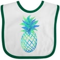 thumbnail image 3 of Inktastic Blue and Green Pineapple Boys or Girls Baby Bib, 3 of 4