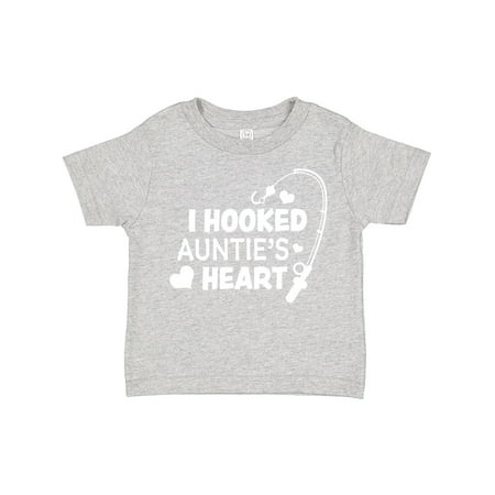 

Inktastic I Hooked Auntie s Heart with Fishing Rod Gift Toddler Boy or Toddler Girl T-Shirt