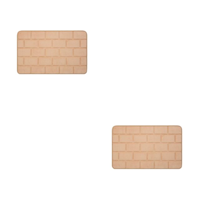 Maytalsory Quick-drying Bathroom Rugs Exquisite Crafted For Easy Cleaning Toilet Rugs Bath Mat Carpets Camel 2PCS