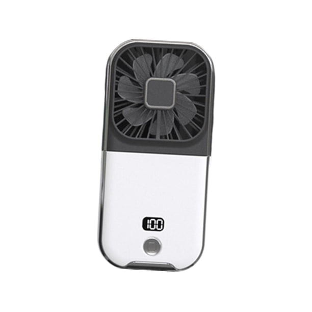 Ventilador plegable Ventilador de cuello USB Duradero Eléctrico Bajo ruido Ligero Refrigeración Ventilador de mano Ventilador de escritorio para viaje Blanco negro