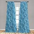 thumbnail image 5 of Ambesonne Floral Curtains, Shabby Plant Petals, Pair of 28"x95", Dark Blue White, 5 of 5