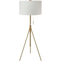58" to 72"H Mid-Century Adjustable Tripod Gold Floor Lamp
