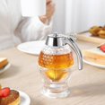 thumbnail image 2 of Honey Jar Versatile Glass Seal Lid Squeeze Sauce Syrup Jar With Funnel Sprinkler Base Fengmiguan Clear, 2 of 5
