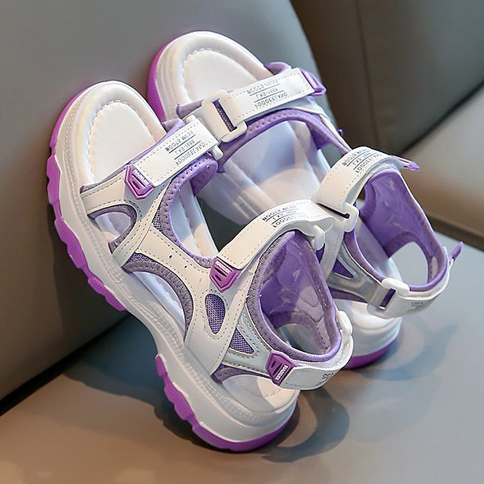 nsendm Girls Sandal Big Kid Girls Slides Size 3 Children Shoes Platform Sandals Color Matching Soft Sole Beach Sports Sandals Toddler Summer Sandals