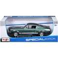 thumbnail image 6 of 1967 Ford Mustang GTA Fastback Green Metallic with White Stripes 1/18 Diecast Model Car by Maisto, 6 of 6