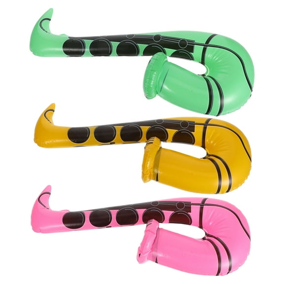 PTOOTP 3PCS Inflatable Saxophone Balloons Green PVC Festival Party Decorations Accessories