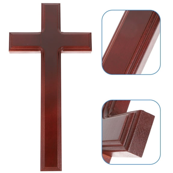 Mobestech 1Pcs Wooden Cross Ornament Elegant Wood Wall Cross for Christians and Recipients Home Decor