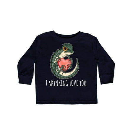 

Inktastic I Skinking Love You Cute Pun Crocodile Skink Lizard Gift Toddler Boy or Toddler Girl Long Sleeve T-Shirt