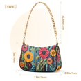 thumbnail image 3 of FORMRS Womens Shoulder Bag with Chain Strap Clutch Purse Cute Tote Handbag, Orange Colorful Flowers, 3 of 7