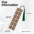 thumbnail image 3 of Kdxio Orange Plaid Print Metal Tassel Bookmarks,Perfect Gift for Art Lovers and Bookworms Metal Bookmarks for Women, 3 of 8