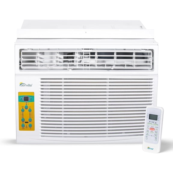 Senville 10000 BTU Window Air Conditioner, Cools up to 450 sq. ft., Easy to Use, Washable Filter