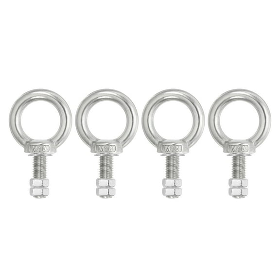 Uxcell 4 Set M10x35 Lifting Shoulder Eye Bolts, 304 Stainless Steel Eye Bolts Threaded Screw