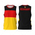 thumbnail image 3 of Camiseta deportiva de baloncesto para hombre con bandera de Alemania, camiseta sin mangas multifunción para correr y fitness, nombre personalizado exclusivo y número, 3 of 5