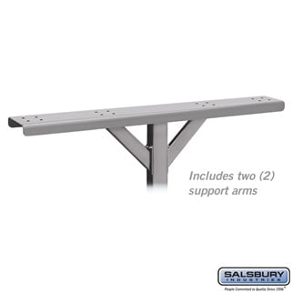Spreader - 4 Wide with 2 Supporting Arms - for Roadside Mailboxes - Silver