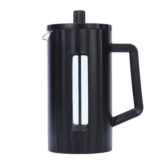 French Press Coffee Maker , Heat Resistant Borosilicate Glass Carafe/Tea Maker Coffee Press Frother Brewer (600ml)black