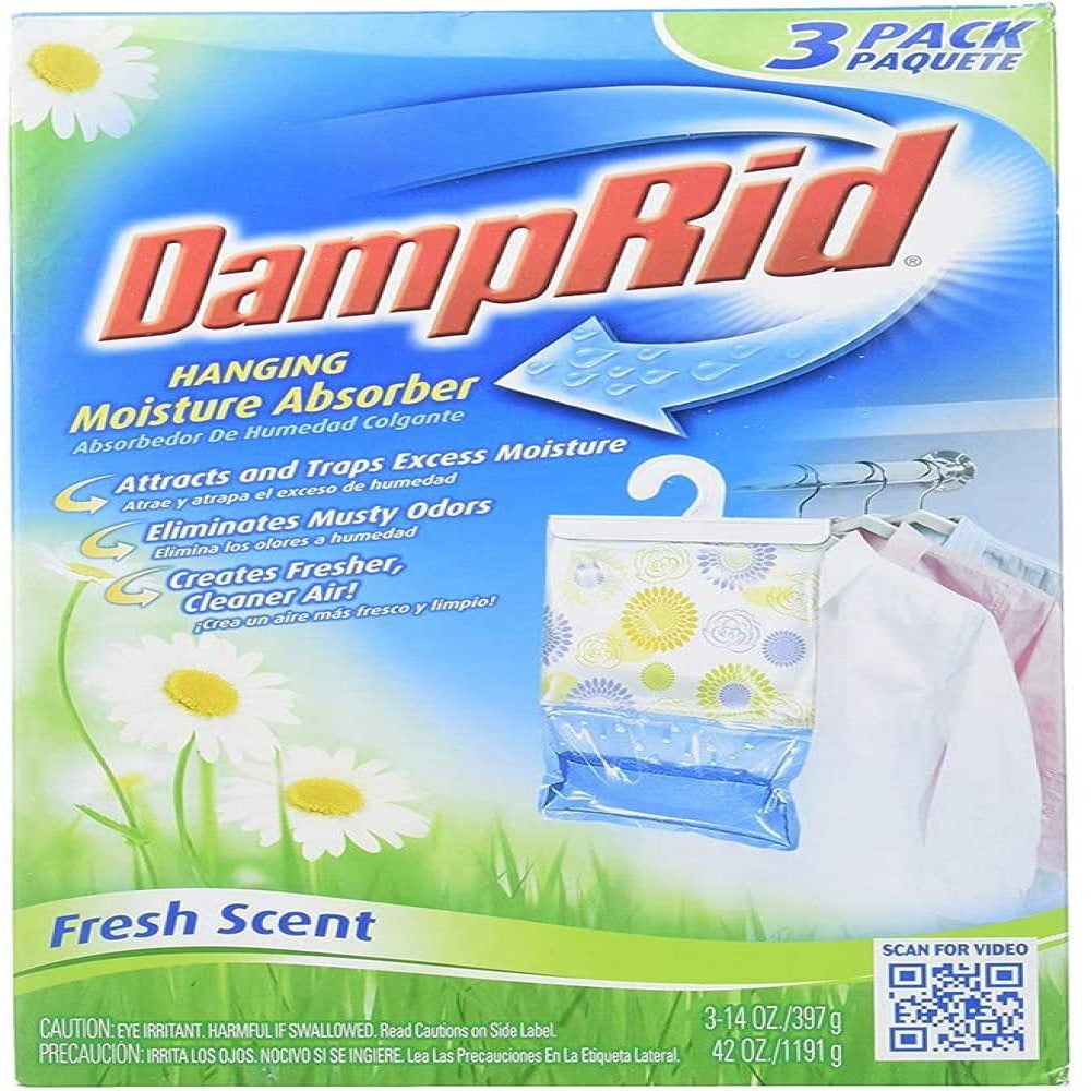 Damp Rid Hanging Moisture Absorber Fresh Scent 3-Bag 14 Ounces each Pack of 1 